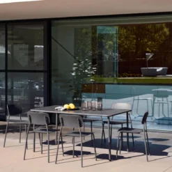 sweeek Set tavolo da giardino in metallo con 6 sedie