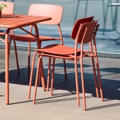 sweeek Set tavolo da giardino in metallo con 4 sedie