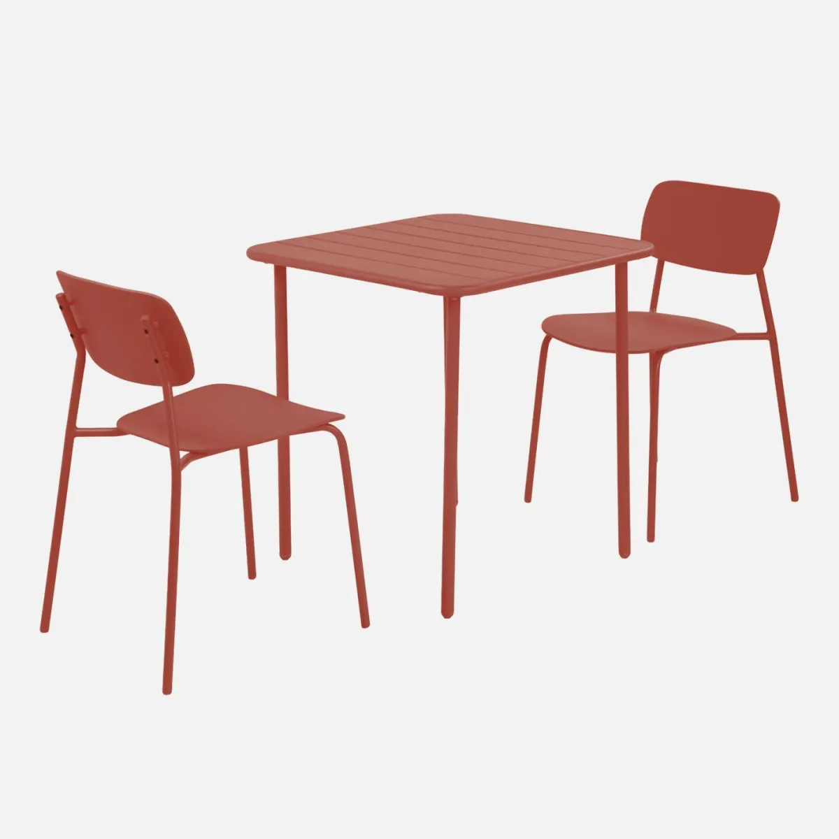 sweeek Set tavolo da giardino in metallo con 2 sedie