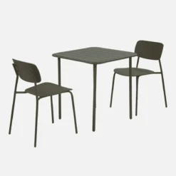 sweeek Set tavolo da giardino in metallo con 2 sedie
