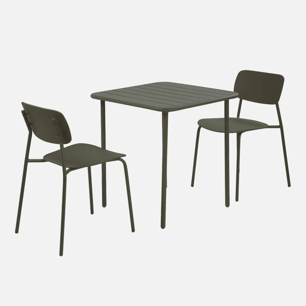 sweeek Set tavolo da giardino in metallo con 2 sedie