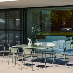 sweeek Set tavolo da giardino in metallo con 6 sedie