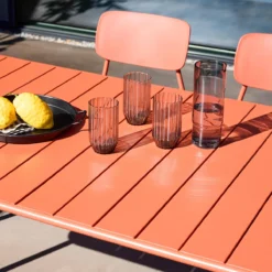 sweeek Set tavolo da giardino in metallo con 6 sedie