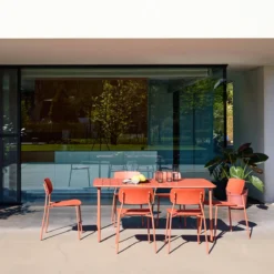 sweeek Set tavolo da giardino in metallo con 6 sedie