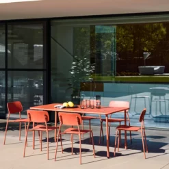 sweeek Set tavolo da giardino in metallo con 6 sedie