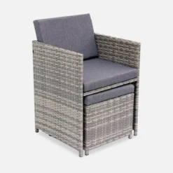 sweeek Set tavolo da giardino in resina intrecciata con 6-10 posti
