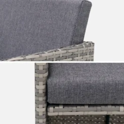 sweeek Set tavolo da giardino in resina intrecciata con 6-10 posti