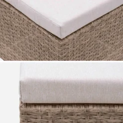 sweeek Set tavolo da giardino in resina con 12 poltrone + copertura di protezione