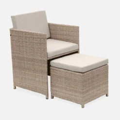 sweeek Set tavolo da giardino in resina intrecciata con 6-10 posti