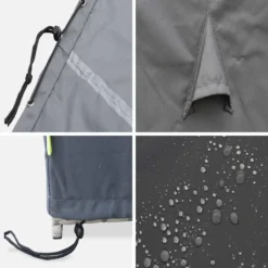 sweeek Set tavolo da giardino in resina con 12 poltrone + copertura di protezione