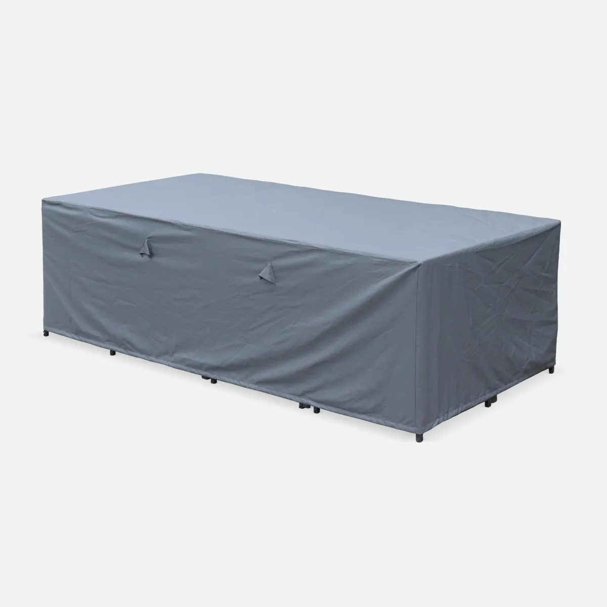 sweeek Set tavolo da giardino in resina con 12 poltrone + copertura di protezione