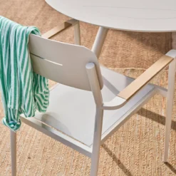 sweeek Set tavolo da giardino ovale allungabile in alluminio con 6 sedie