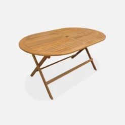 sweeek Set tavolo da giardino ovale in legno con 6 sedie
