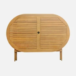 sweeek Set tavolo da giardino ovale in legno con 6 sedie