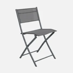 sweeek Set tavolo da giardino pieghevole in acciaio con 4 sedie