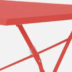 sweeek Set tavolo da giardino pieghevole in acciaio con 4 sedie, 110cm