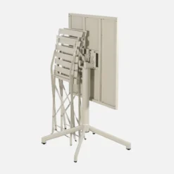 sweeek Set tavolo da giardino pieghevole in metallo con 2 sedie