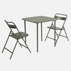 sweeek Set tavolo da giardino pieghevole in acciaio con 2 sedie, 70cm