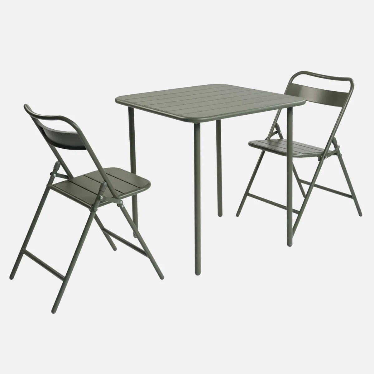 sweeek Set tavolo da giardino pieghevole in acciaio con 2 sedie, 70cm