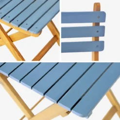 sweeek Set tavolo da giardino pieghevole in legno di acacia con 2 sedie