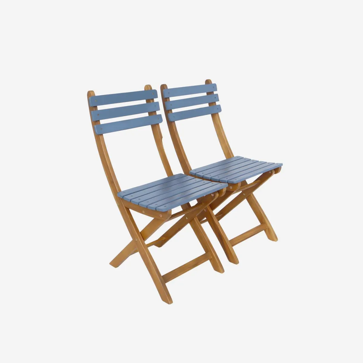 sweeek Set tavolo da giardino pieghevole in legno di acacia con 2 sedie