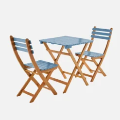 sweeek Set tavolo da giardino pieghevole in legno di acacia con 2 sedie