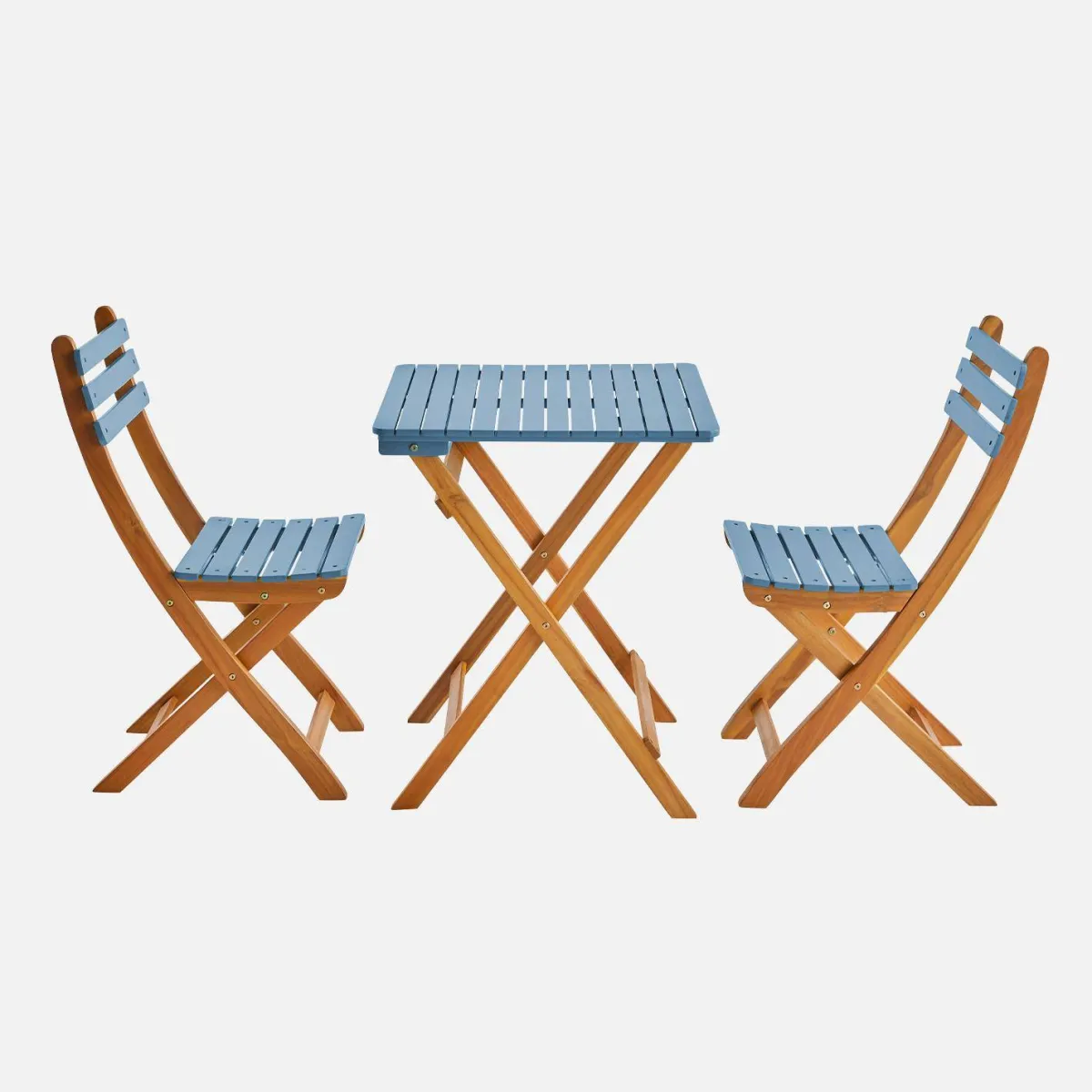 sweeek Set tavolo da giardino pieghevole in legno di acacia con 2 sedie