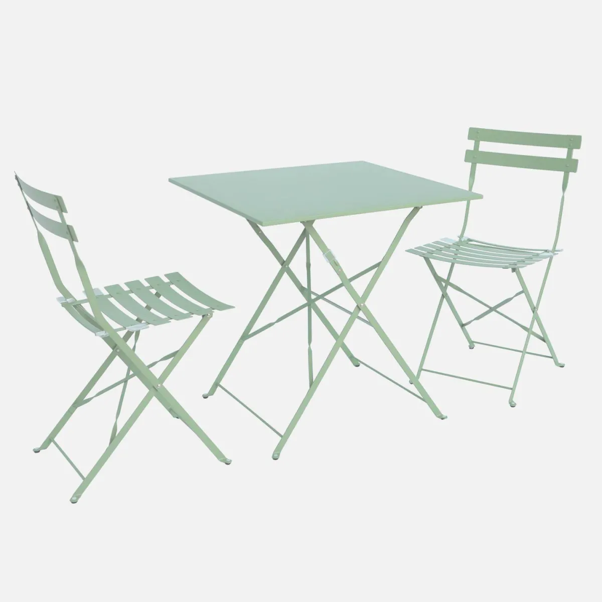 sweeek Set tavolo da giardino pieghevole in acciaio con 2 sedie, 70cm