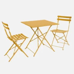 sweeek Set tavolo da giardino pieghevole in acciaio con 2 sedie, 70cm