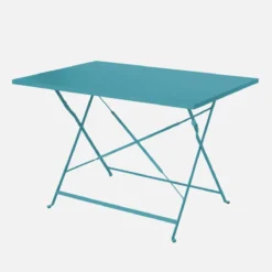 sweeek Set tavolo da giardino pieghevole in acciaio con 4 sedie, 110cm