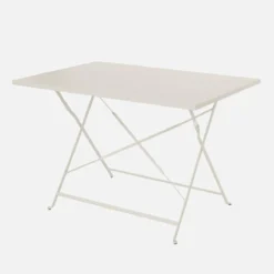 sweeek Set tavolo da giardino pieghevole in acciaio con 4 sedie, 110cm