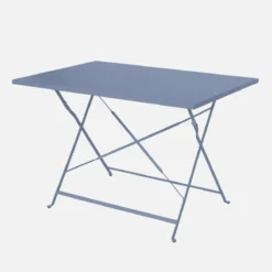 sweeek Set tavolo da giardino pieghevole in acciaio con 4 sedie, 110cm