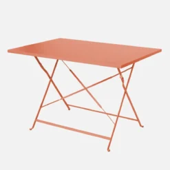 sweeek Set tavolo da giardino pieghevole in acciaio con 4 sedie, 110cm