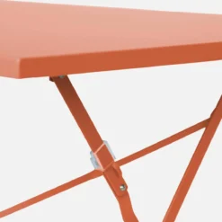 sweeek Set tavolo da giardino pieghevole in acciaio con 4 sedie, 110cm