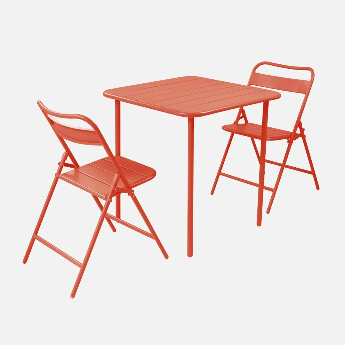 sweeek Set tavolo da giardino pieghevole in acciaio con 2 sedie, 70cm