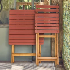 sweeek Set tavolo da giardino pieghevole in legno di acacia con 2 sedie