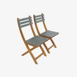 sweeek Set tavolo da giardino pieghevole in legno di acacia con 2 sedie