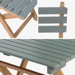 sweeek Set tavolo da giardino pieghevole in legno di acacia con 2 sedie