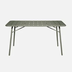 Set tavolo da giardino pieghevole in acciaio con 6 sedie, 140cm