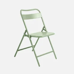 Set tavolo da giardino pieghevole in acciaio con 6 sedie, 140cm