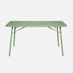 Set tavolo da giardino pieghevole in acciaio con 6 sedie, 140cm