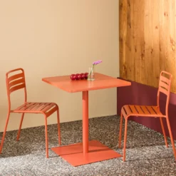 sweeek Set tavolo da giardino quadrato in acciaio con 2 sedie