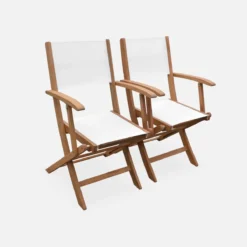 sweeek Set tavolo da giardino rettangolare allungabile in legno con 8 sedie