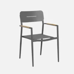 sweeek Set tavolo da giardino rotondo in alluminio con 6 sedie