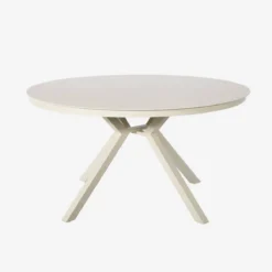 sweeek Set tavolo da giardino rotondo in alluminio e vetro con 6 sedie