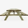 sweeek Set tavolo da picnic in legno di pino con 2 panche