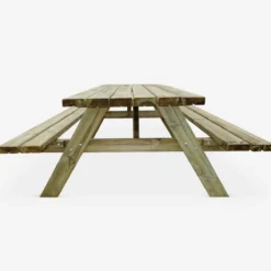 sweeek Set tavolo da picnic in legno di pino con 2 panche
