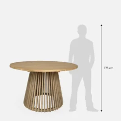 sweeek Set tavolo da pranzo per interni ed esterni in legno con 4 sedie