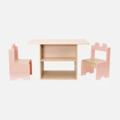 sweeek Set tavolo per bambini con 2 sedie e ripiani