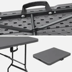 sweeek Set tavolo pieghevole per eventi con 2 panche in plastica